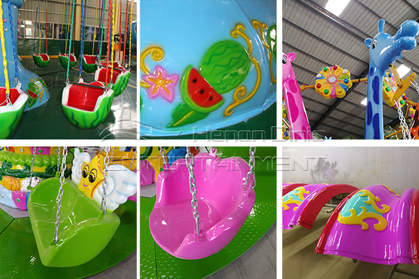 FRP material seats and decorations of spinning chair ride
