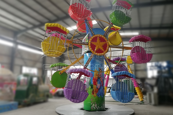 double side ferri wheel spinning ride with colorful cabins