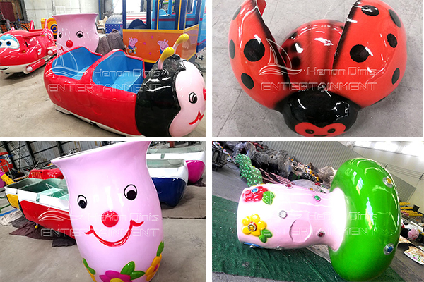 fiberglass cute decorations and seat cabins of ladybug amusement ride