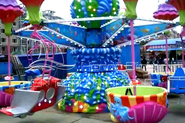 happy jelly fish amusement ride in the amusement park