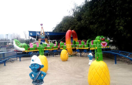 wacky worm roller coaster with cute decorations
