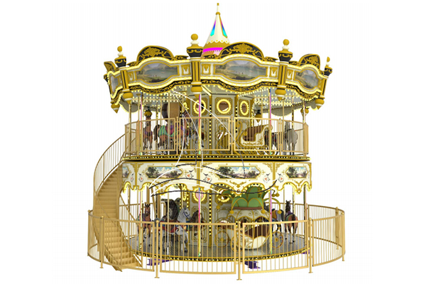 38 seats royal double decker merry go round deaigned and manufactured in Dinis