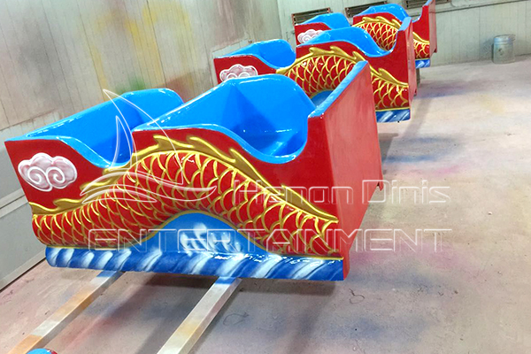 attractive roller coaster cabins with bright coloe in our production workshop