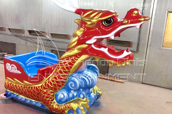 dragon roller coaster ride painted in 55 degree paint workshop