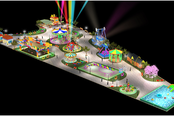 Professional CAD picture of amusement park design